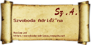 Szvoboda Adriána névjegykártya